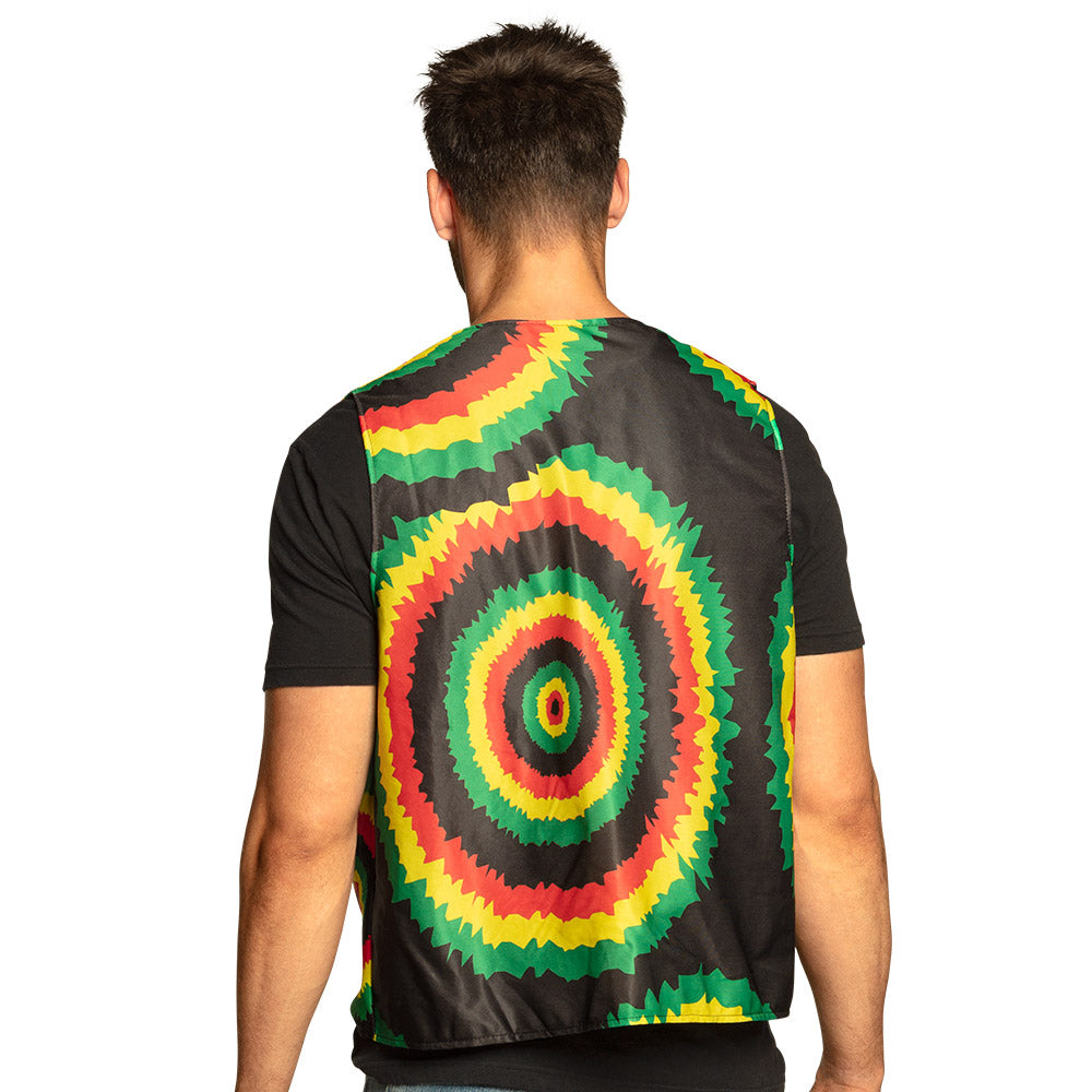 Gilet Rasta Reggae Multicolore - Accessoire Déguisement Années 70