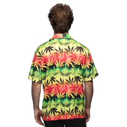 Chemise Hawaiienne Rasta Feuilles Multicolore - Déguisement Adulte