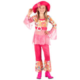 Déguisement Hippie Fleur Rose Enfant - Costume Années 70