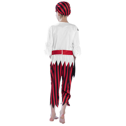 Déguisement Pirate Enfant - Costume Rouge et Noir Complet