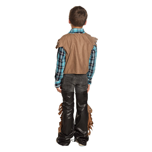 Déguisement Cowboy Enfant Authentique - Gilet Marron & Chaps