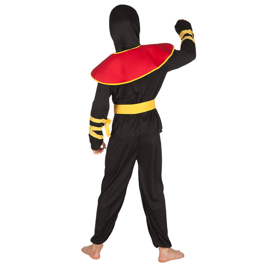 Déguisement Ninja Enfant - Costume Guerrier Asiatique Rouge et Noir
