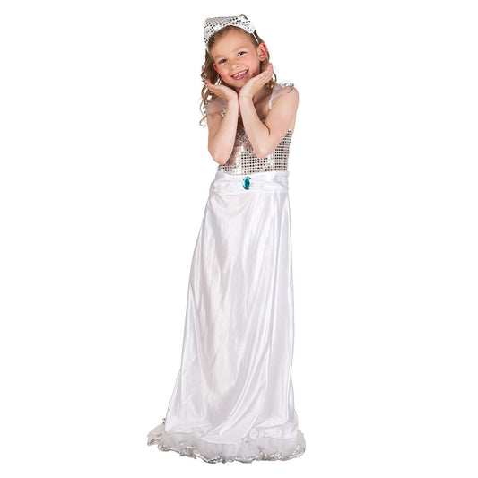 Déguisement Enfant Robe Blanche Paillettes et Headband - Fée Glamour