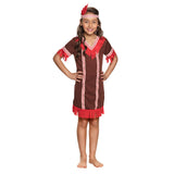 Déguisement Indienne Enfant - Robe Marron et Rouge avec Bandeau