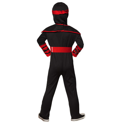 Déguisement Ninja Enfant Noir et Rouge avec Dragon