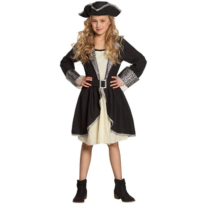 Déguisement Pirate Fille Luxe - Veste Noire et Dentelle