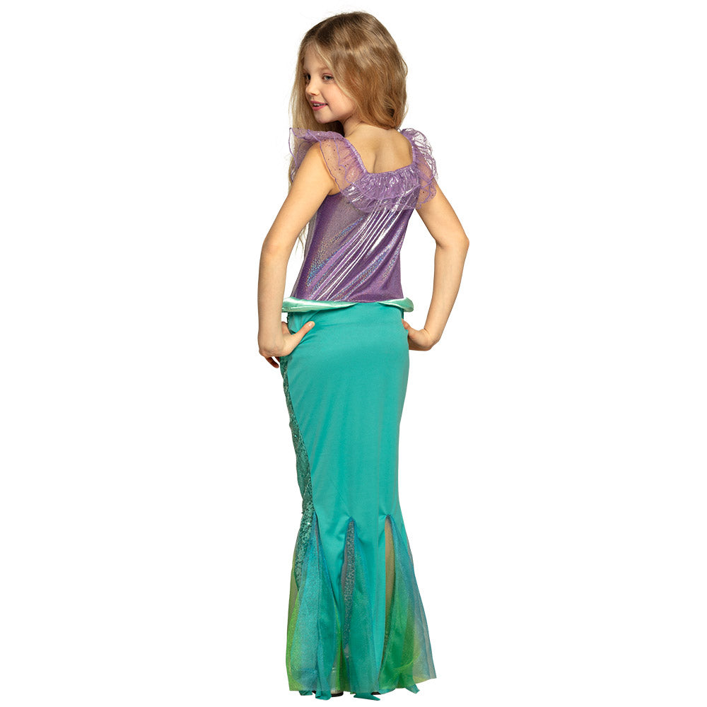 Costume Sirène Enfant Paillettes Violet et Turquoise