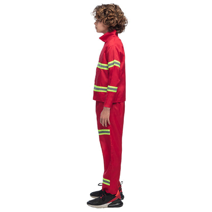 Déguisement Pompier Enfant - Costume Complet avec Bandes Réfléchissantes