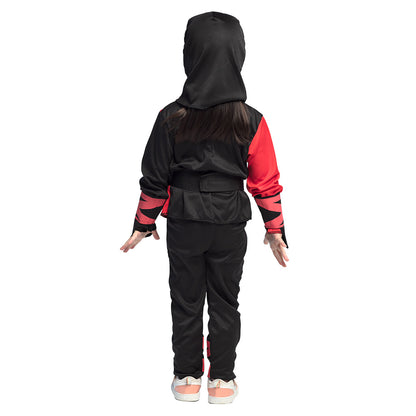 Déguisement Ninja Enfant - Costume Complet Noir et Rouge