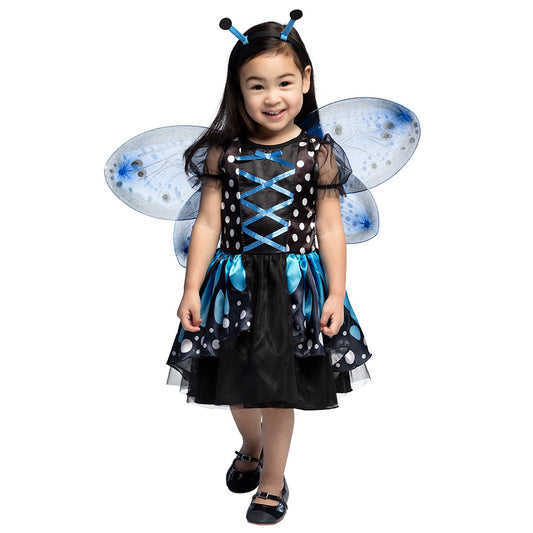 Déguisement Papillon Bleu Enfant - Robe avec Ailes et Antennes