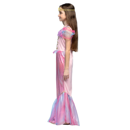Déguisement Sirène Rose Fille - Robe Queue Paillettes