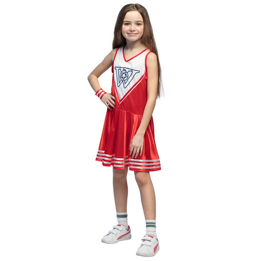Déguisement Cheerleader Enfant - Robe Rouge et Pompons