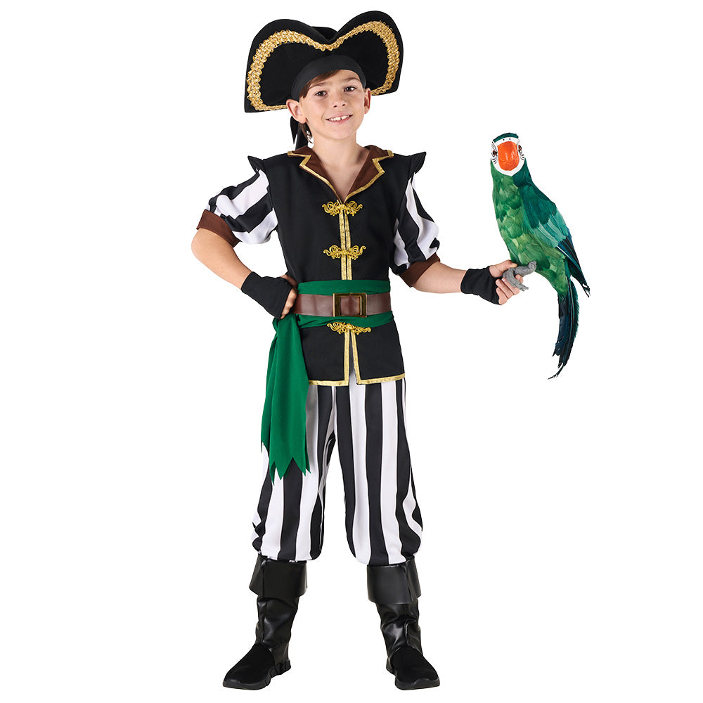 Déguisement Pirate Garçon - Costume Capitaine avec Perroquet