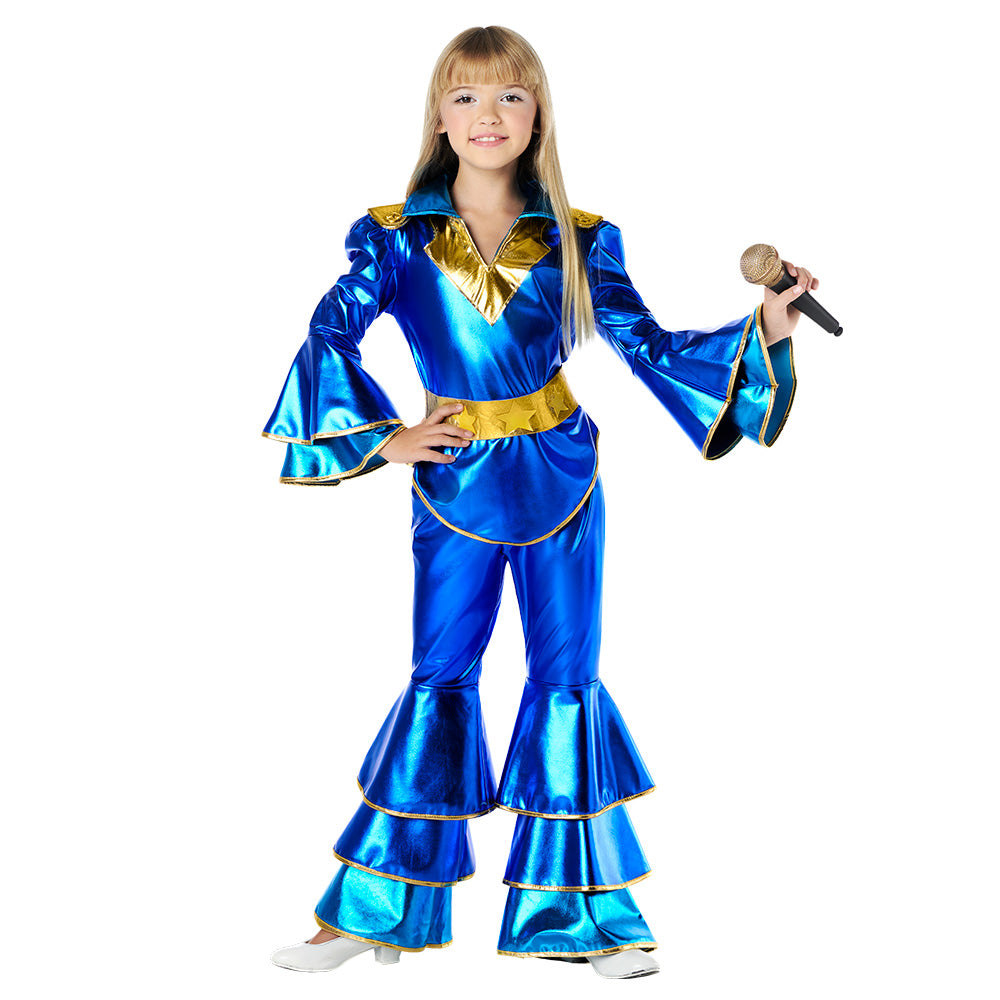 Déguisement Disco Enfant Bleu et Or - Costume Années 70