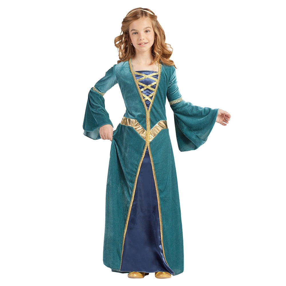 Déguisement Princesse Médiévale Enfant Robe Turquoise