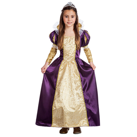 Déguisement Princesse Médiévale Enfant - Robe Pourpre et Or