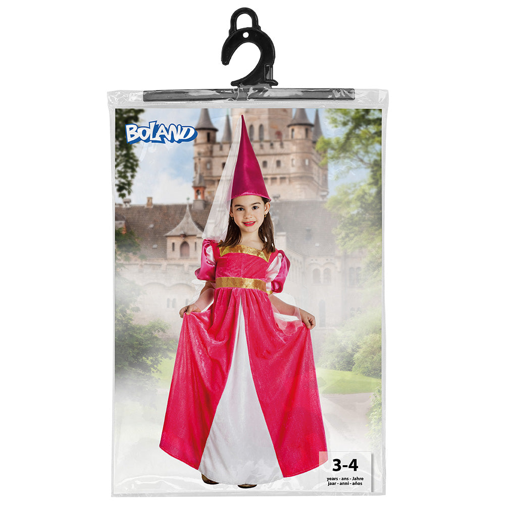 Déguisement Princesse Rose et Blanc avec Tiare pour Enfant 3-4 ans