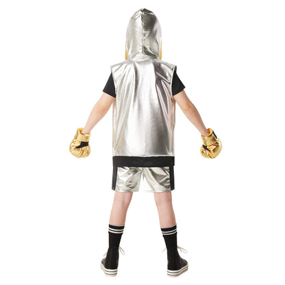Déguisement Boxeur Enfant - Costume Champion Doré et Argent