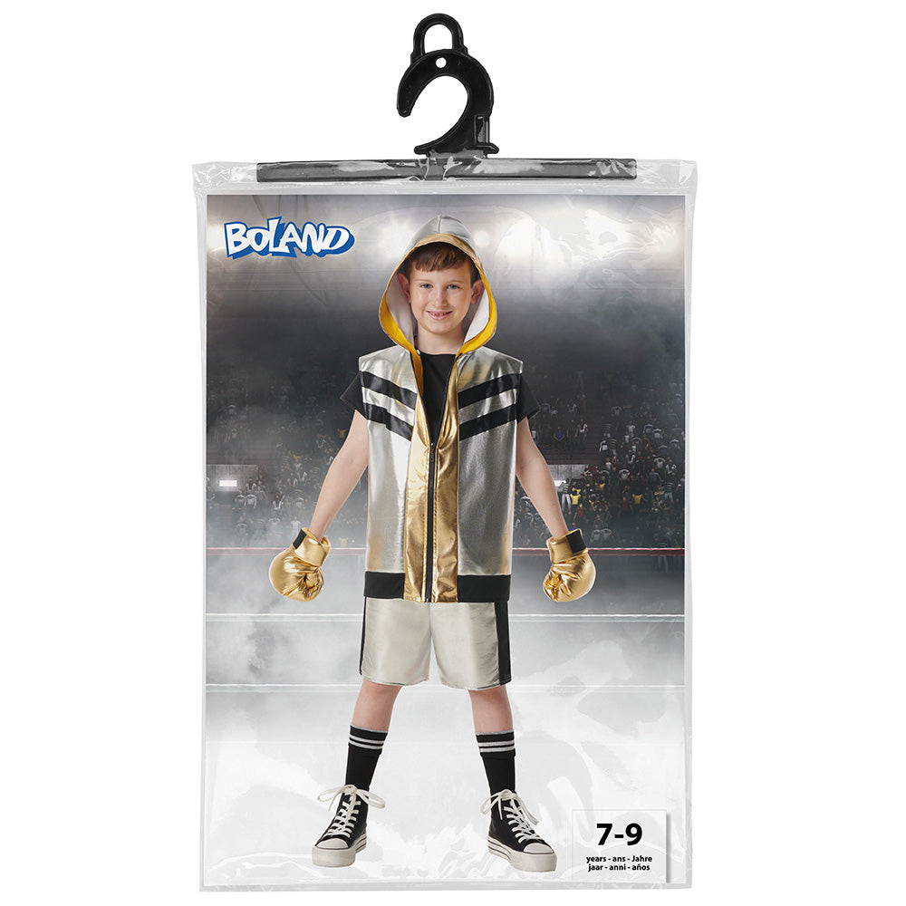 Déguisement Boxeur Enfant - Costume Champion Doré et Argent