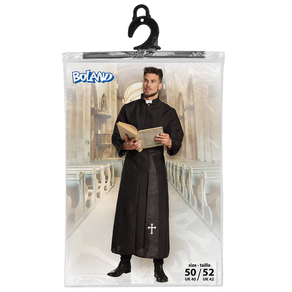 Costume Prêtre Noir - Robe Religieuse Ecclésiastique Homme