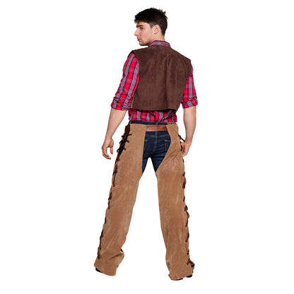 Déguisement Cowboy Homme Cuir Marron Ouest Sauvage