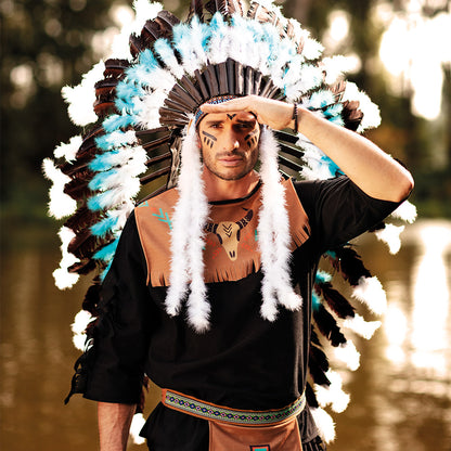 Déguisement Indien Adulte - Costume Autochtone avec Accessoires