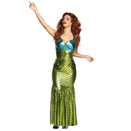 Déguisement Sirène Paillettes Vert et Bleu Femme