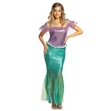 Déguisement Sirène Ariel Luxe - Robe Paillettes et Top Irisé