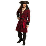 Déguisement Pirate Capitaine Luxe Rouge et Noir Homme