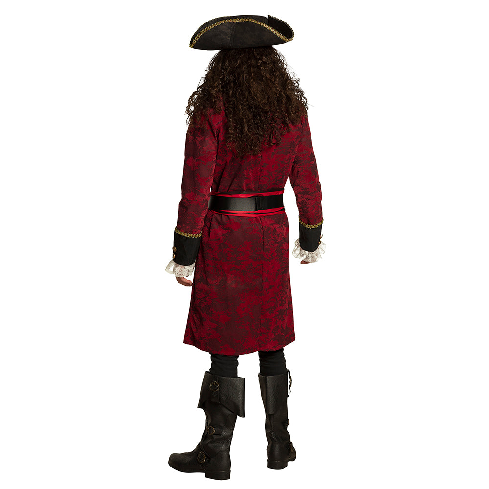 Déguisement Pirate Capitaine Luxe Rouge et Noir Homme