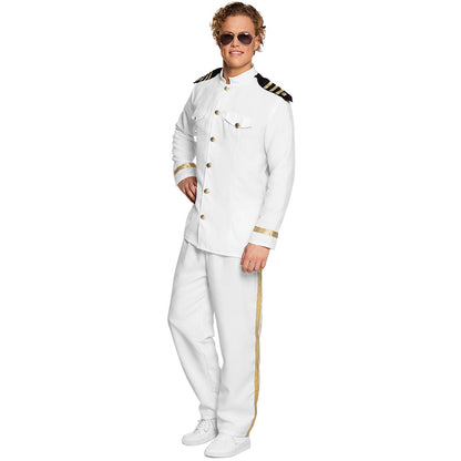 Costume Officier Naval Blanc et Or - Déguisement Capitaine Marin