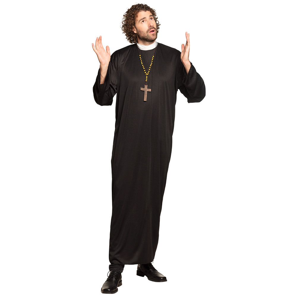 Robe de Prêtre Noir Long - Déguisement Ecclésiastique