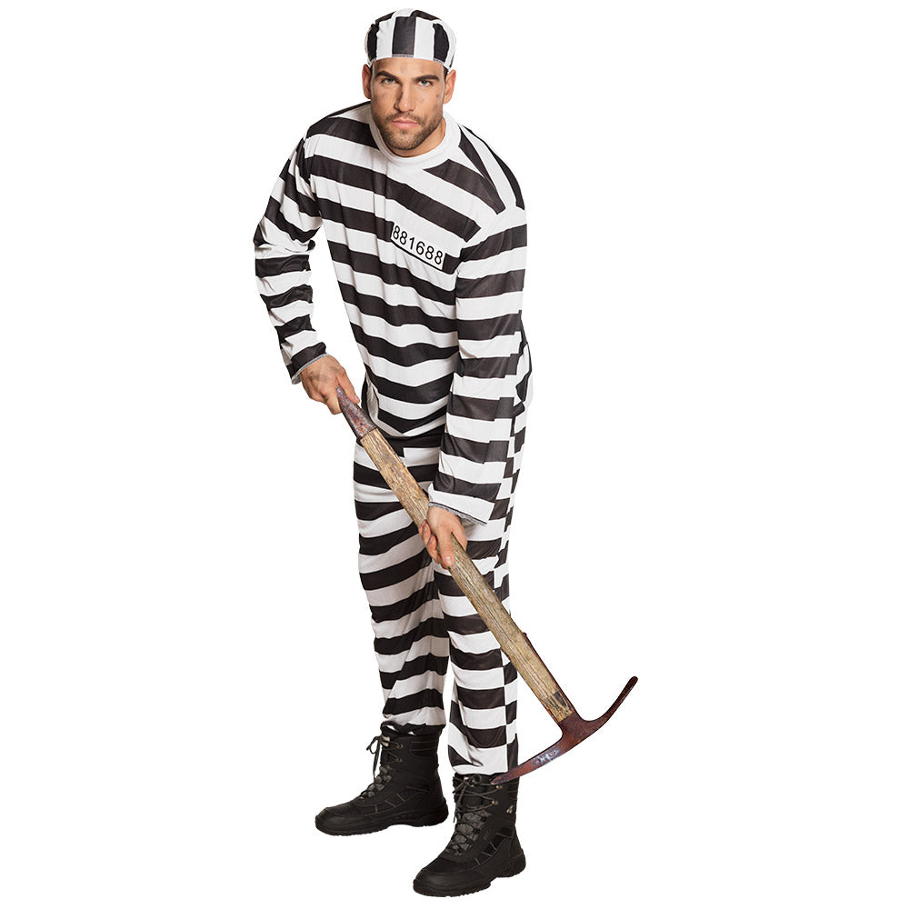 Déguisement Prisonnier Rayé Adulte - Costume Bagnard Complet