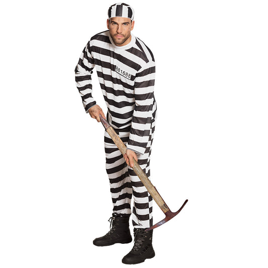 Déguisement Prisonnier Rayé Adulte - Costume Bagnard Complet