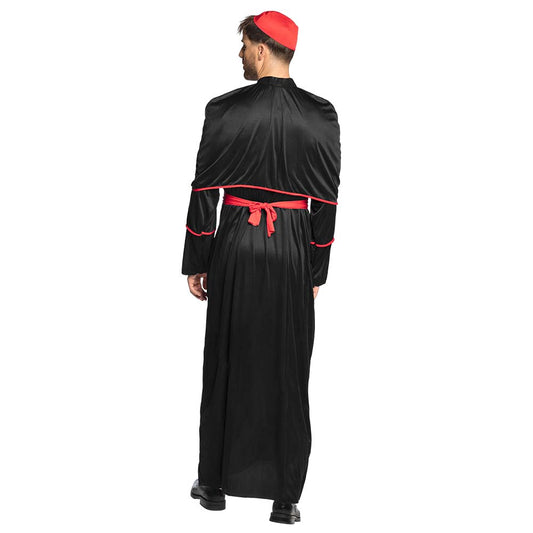Déguisement Prêtre Noir et Rouge - Costume Religieux Adulte
