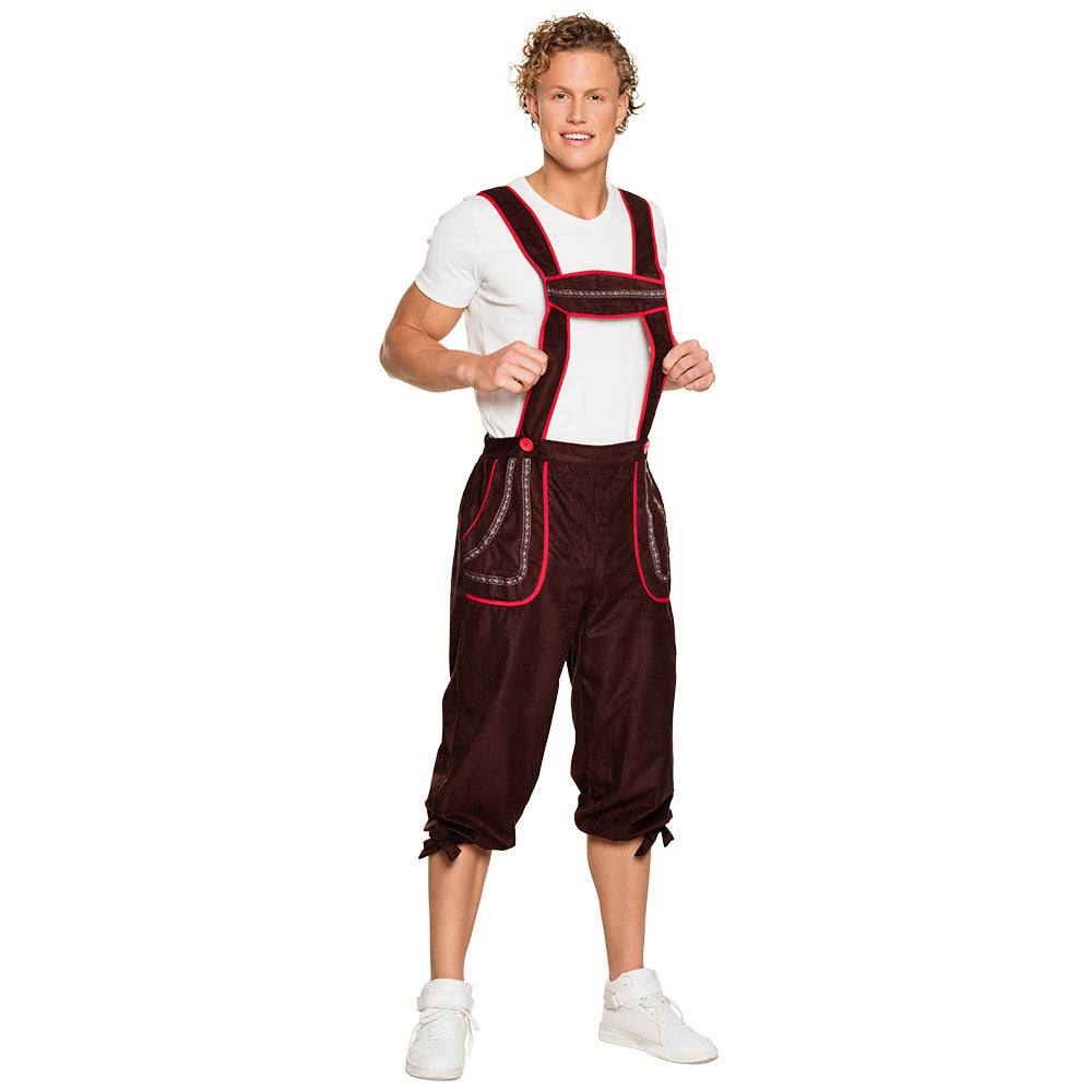 Costume Bavarois Homme - Lederhosen Traditionnel Brun