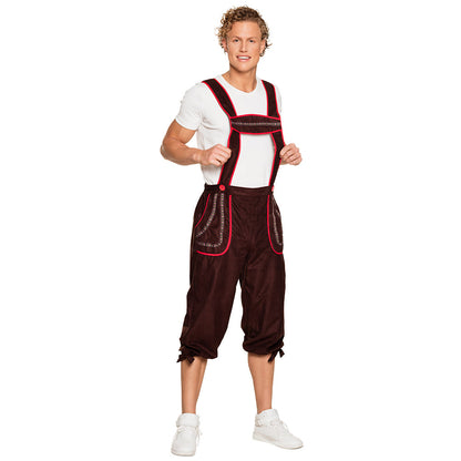 Costume Bavarois Homme - Lederhosen Traditionnel Brun