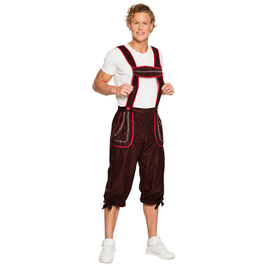Costume Bavarois Homme - Lederhosen Traditionnel Brun