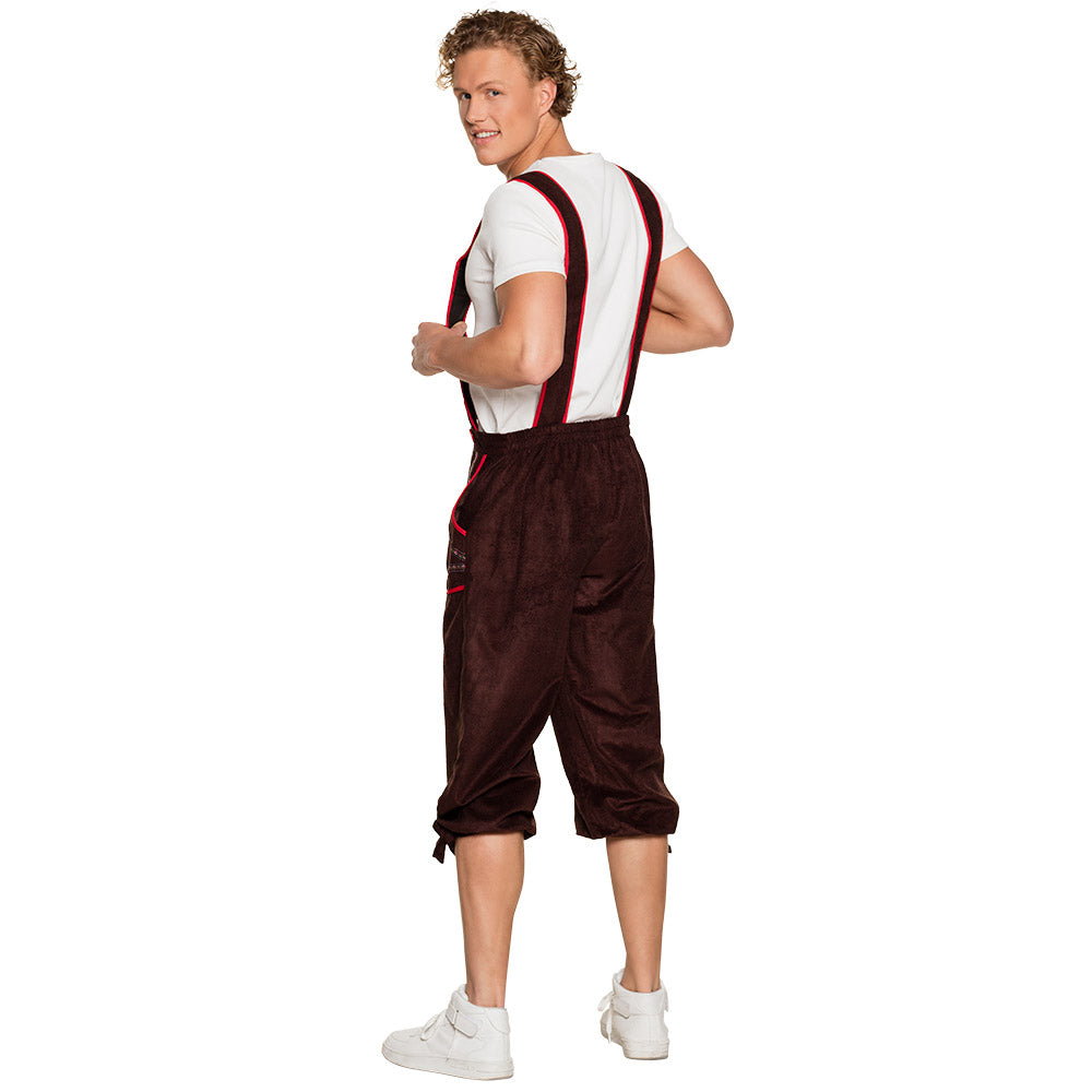 Costume Bavarois Homme - Lederhosen Traditionnel Brun