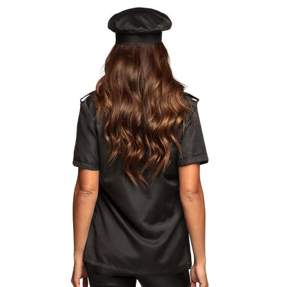 Costume Policière Sexy Noir et Or avec Casquette