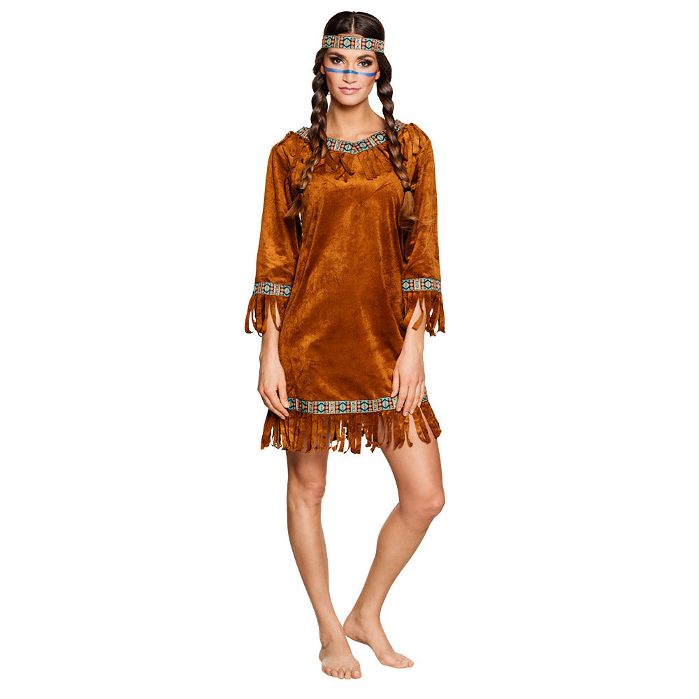 Déguisement Indienne Amérindienne Velours Marron Adulte