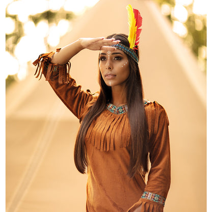 Déguisement Indienne Amérindienne Velours Marron Adulte