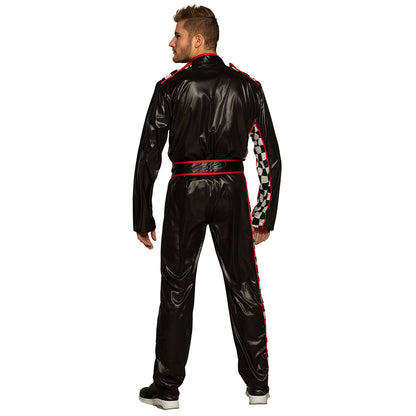 Combinaison Pilote de Course Noir et Rouge à Damier
