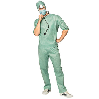 Déguisement Chirurgien Médecin Vert - Costume Complet Adulte