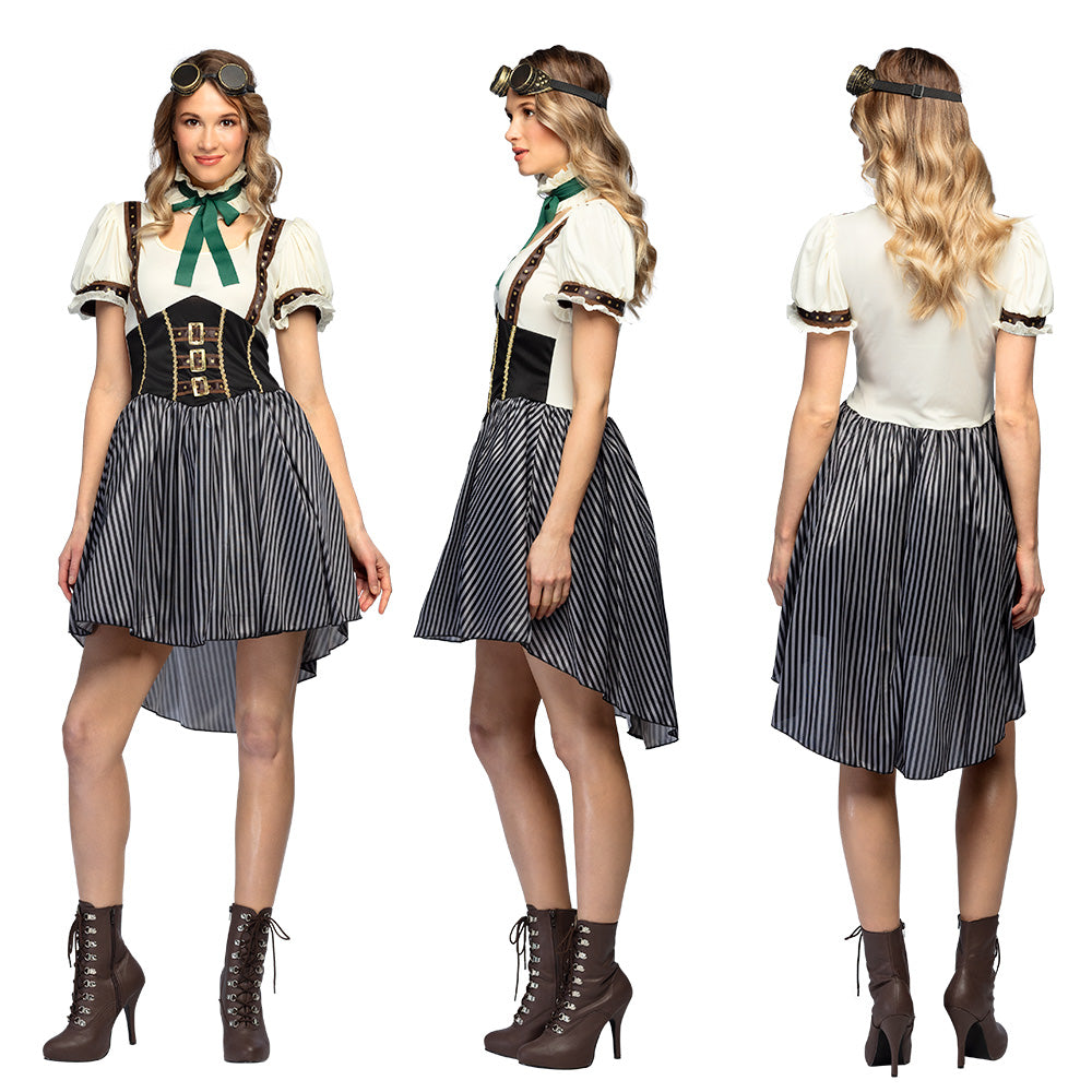 Déguisement Steampunk Aviateur Femme - Costume Classe Rétro-Futuriste