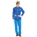 Déguisement Prince Charmant Bleu Royal Couronne Or Luxe