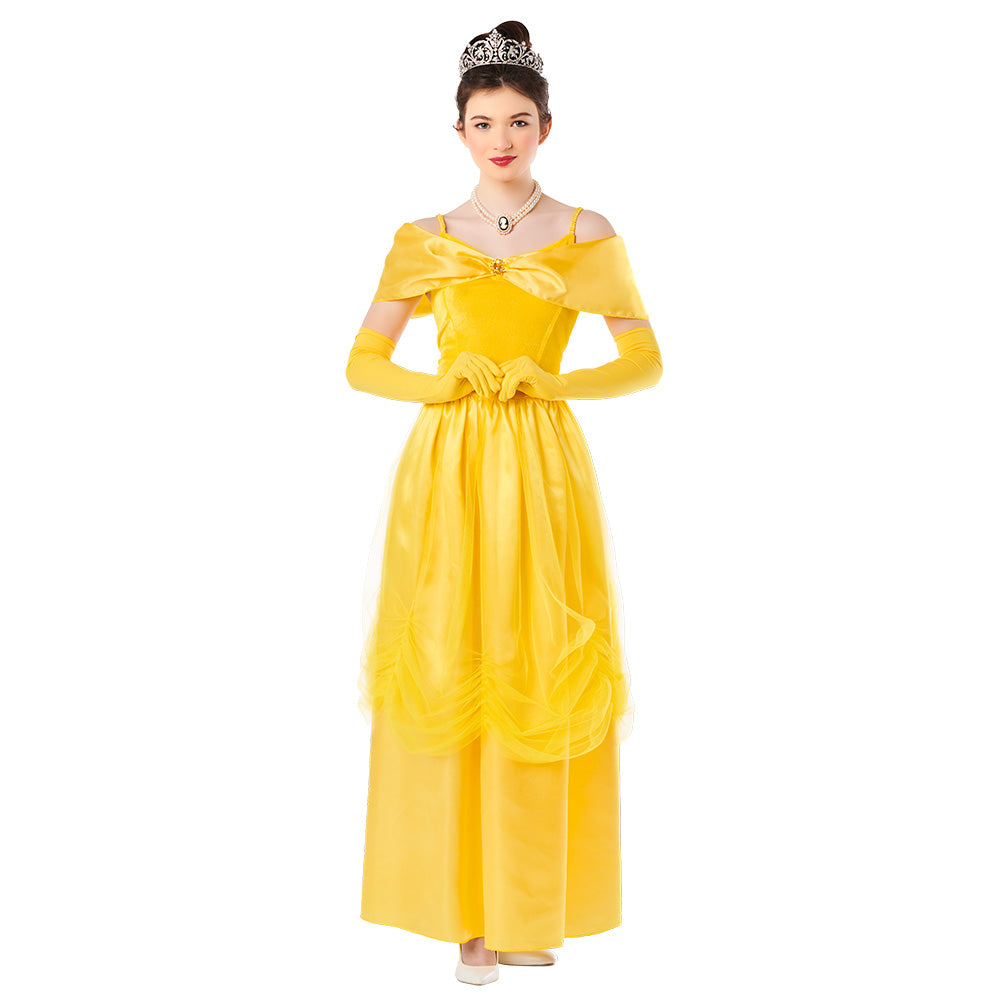Déguisement Princesse Belle Robe Jaune avec Tiare et Accessoires