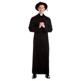 Costume Prêtre Religieux Noir Adulte avec Chapeau