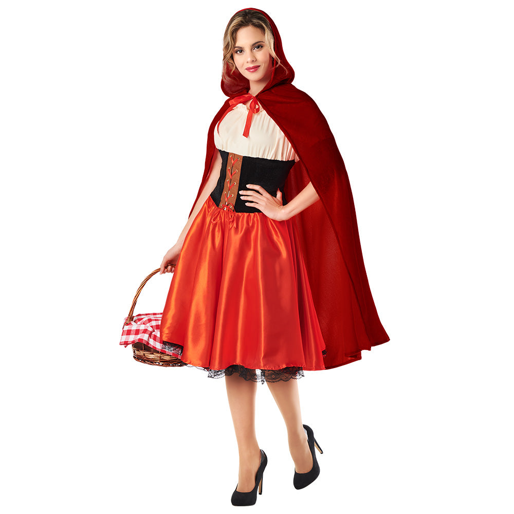 Déguisement Chaperon Rouge Femme - Cape Velours et Robe