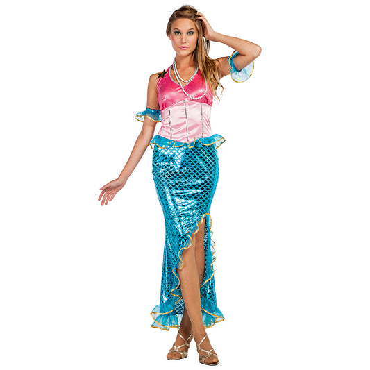 Déguisement Sirène Luxe - Costume Femme Paillettes Bleu Rose